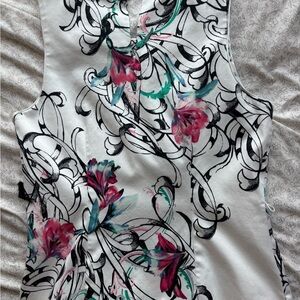 White House Black Market cotton floral print